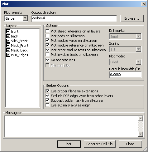 plot setup dialog box